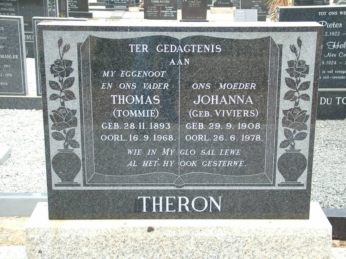 THERON Thomas 1893-1968 &amp; Johanna VIVIERS 1908-1978