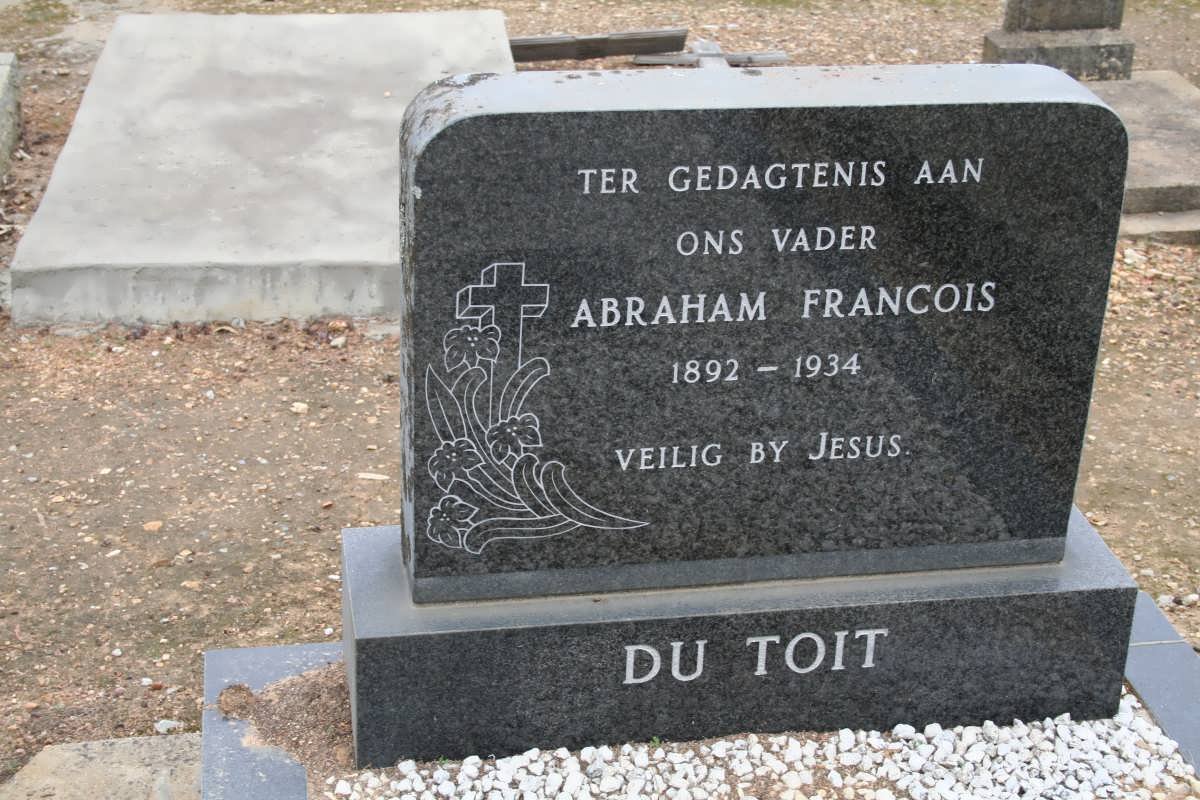 TOIT Abraham Francois, du 1892-1934