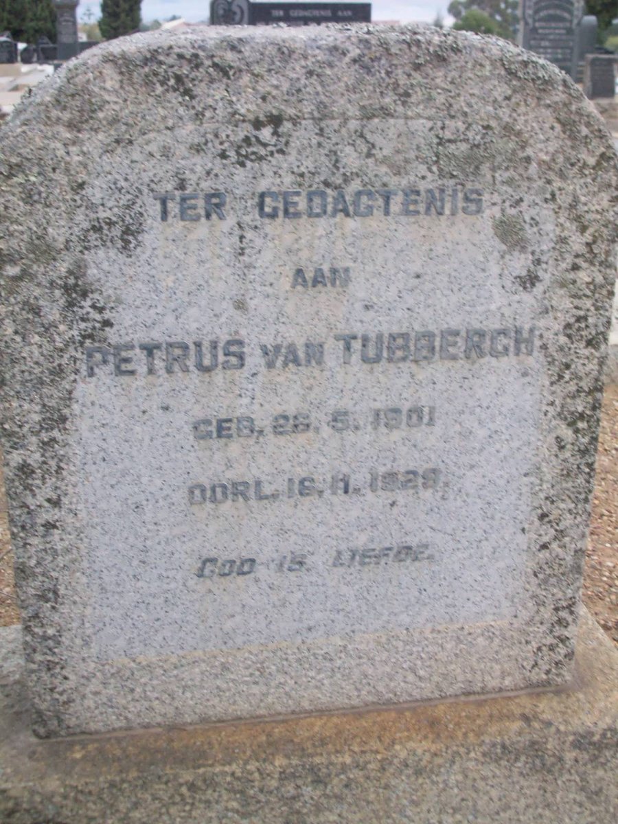 TUBBERGH Petrus, van 1901-1929