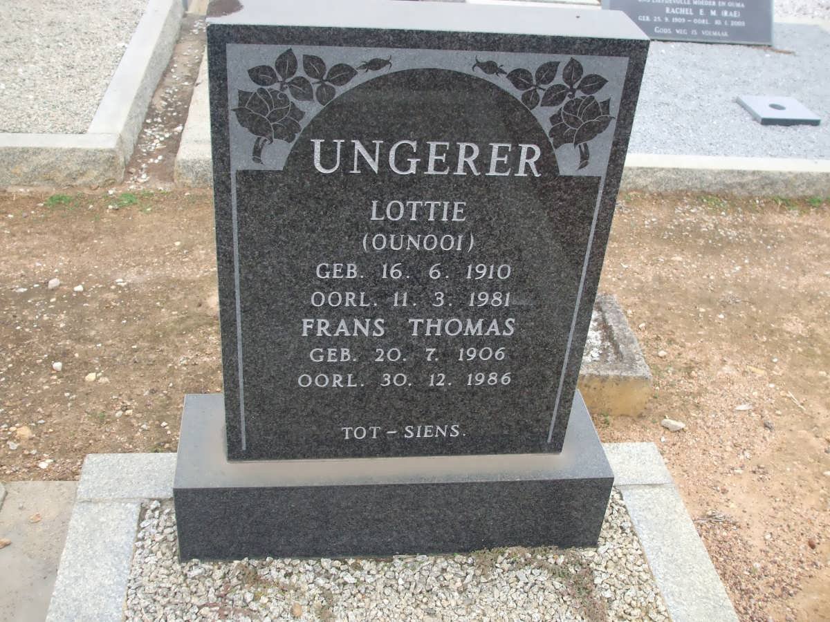 UNGERER Frans Thomas 1906-1986 &amp; Lottie 1910-1981