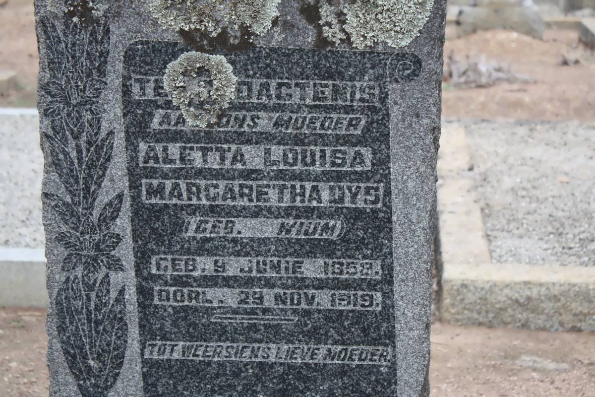 UYS Aletta Louisa Margaretha nee WIUM 1858-1919