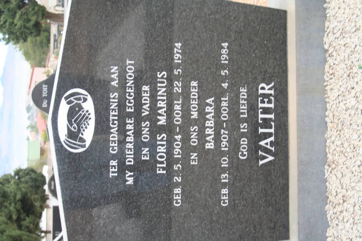 VALTER Floris Marinus 1904-1974 &amp; Barbara 1907-1984