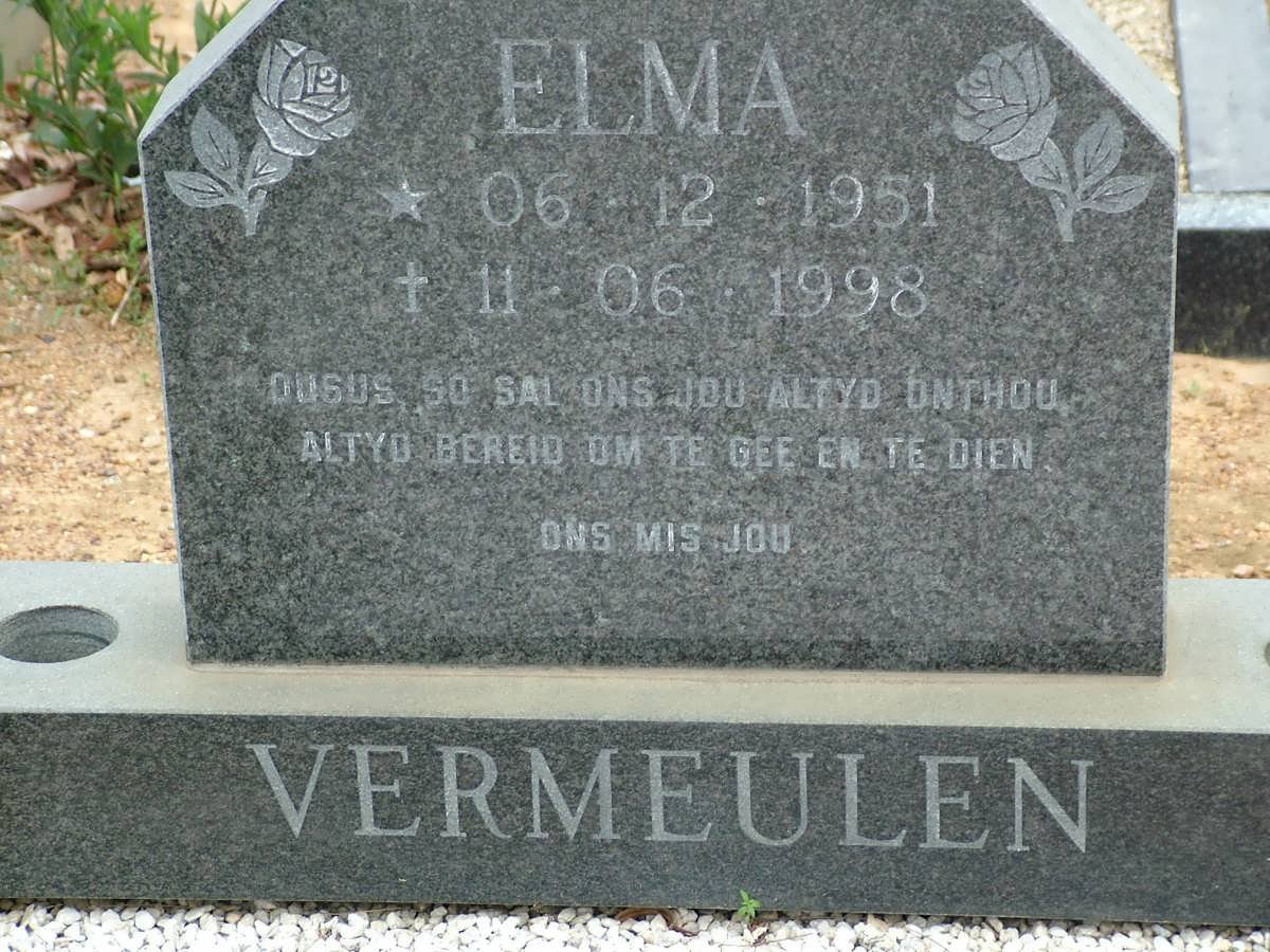 VERMEULEN Elma 1951-1998