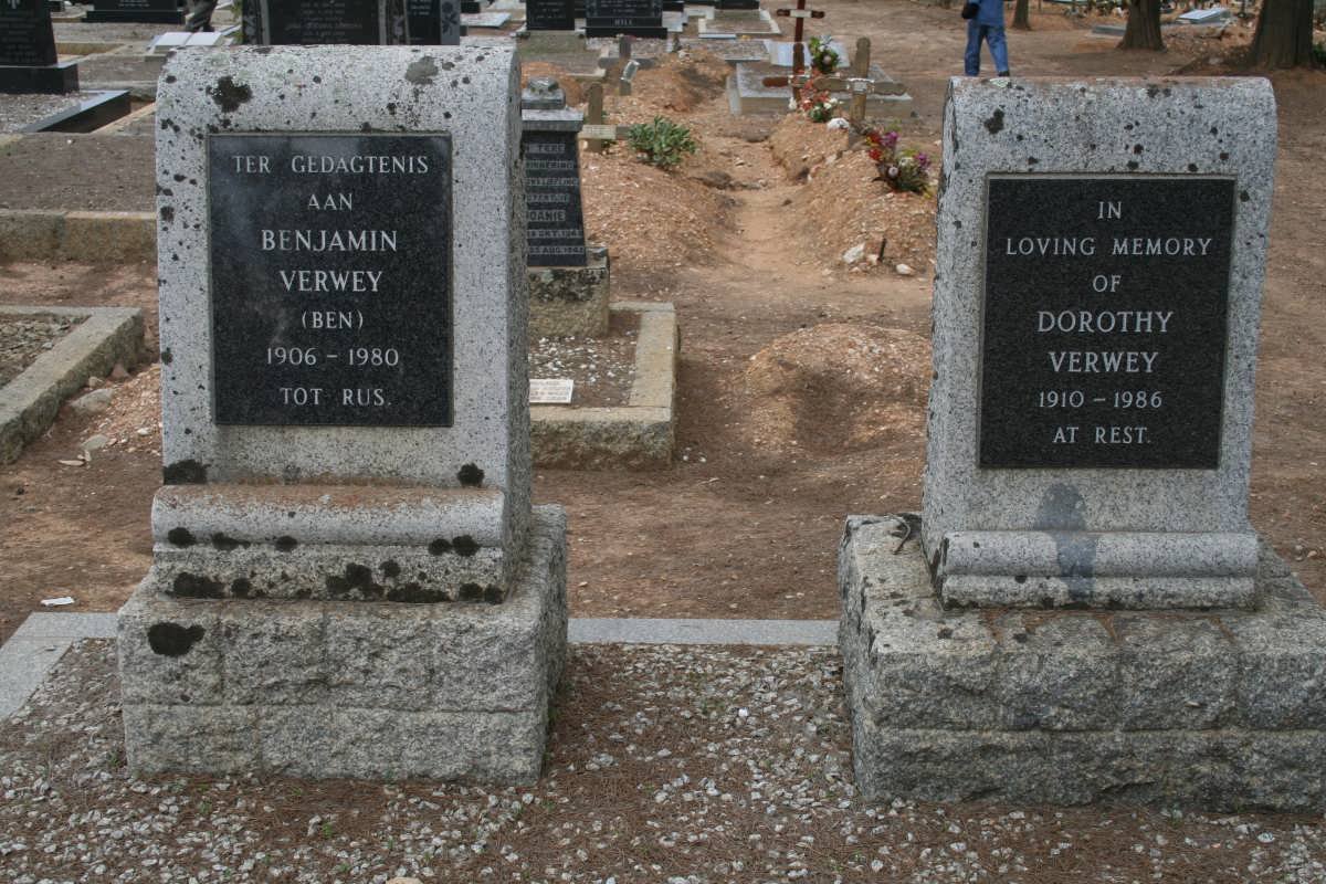 VERWEY Benjamin 1906-1980 &amp; Dorothy 1910-1986