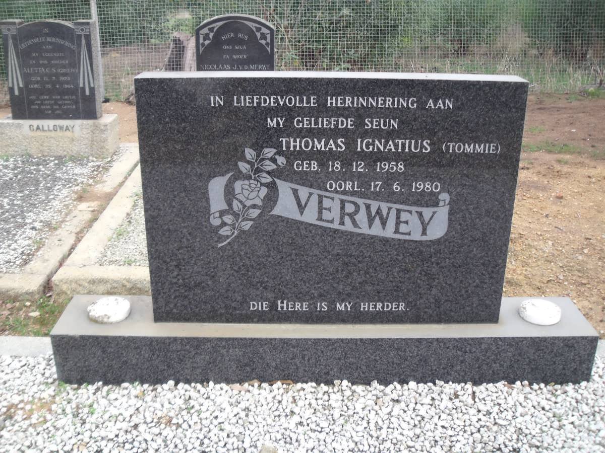 VERWEY Thomas Ignatius 1958-1980