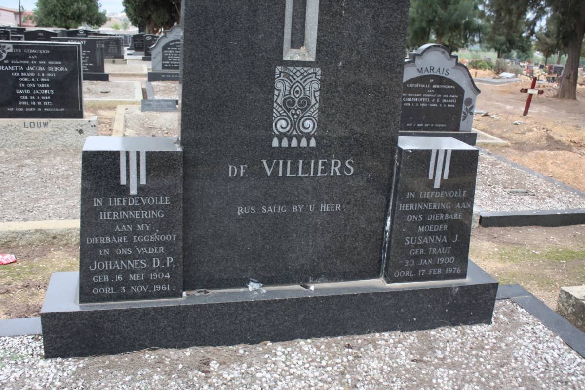 VILLIERS Johannes D.P., de 1904-1961 &amp; Susanna J. TRAUT 1900-1976