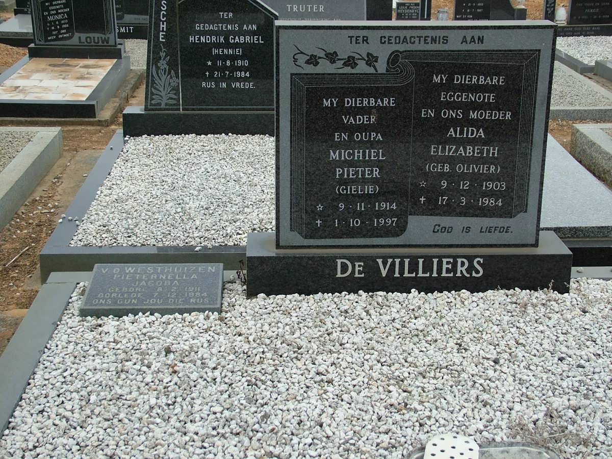VILLIERS, de :: WESTHUIZEN, v.d.