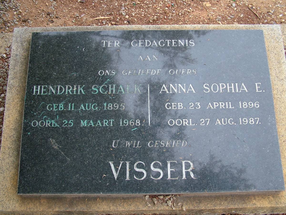VISSER Hendrik Schalk 1895-1968 &amp; Anna Sophia E. 1896-1987