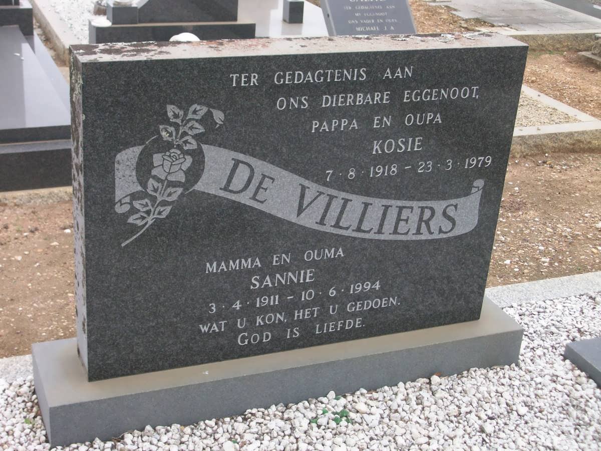 VILLIERS Kosie, de 1918-1979 &amp; Sannie 1911-1994