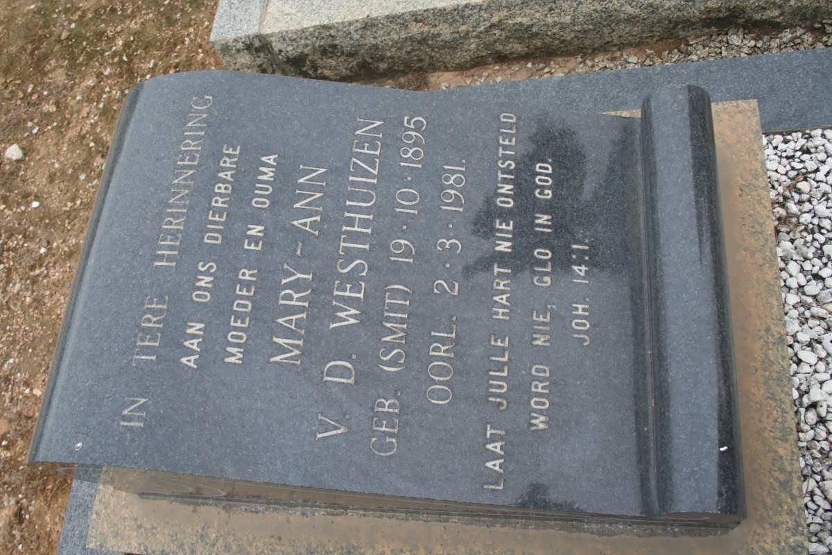 WESTHUIZEN Mary-Ann, v.d. nee SMIT 1895-1981