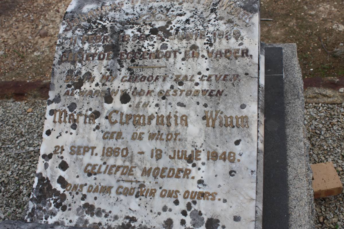 WIUM Johannes van Niekerk 1856-1929 &amp; Maria Clementia DE WILDT 1860-1948