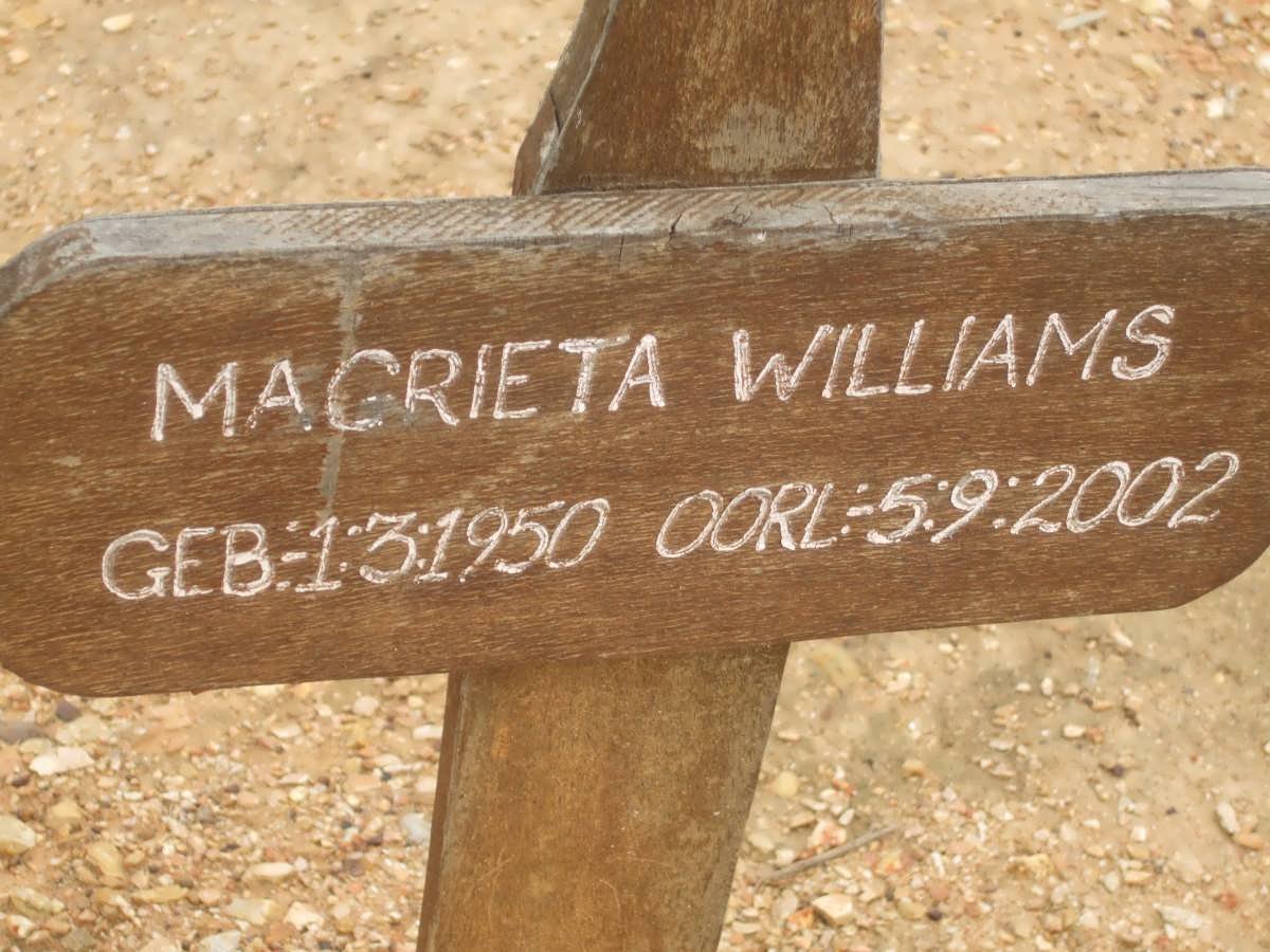 WILLIAMS Magrieta 1950-2002