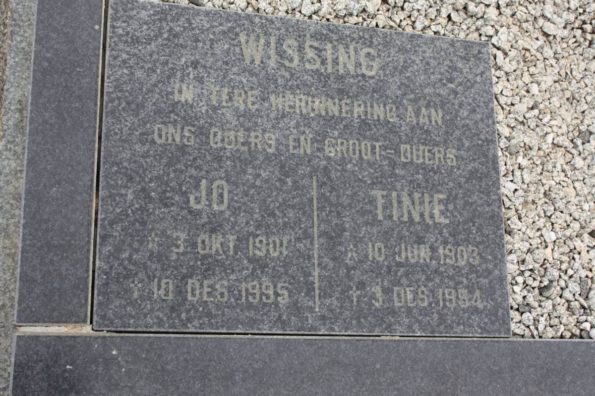 WISSING Tinie 1903-1994 &amp; Jo 1901-1995