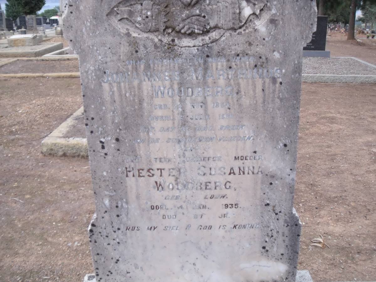 WOUDBERG Johannes Marthinus 1834-189? &amp; Hester Susanna LOUW -1935