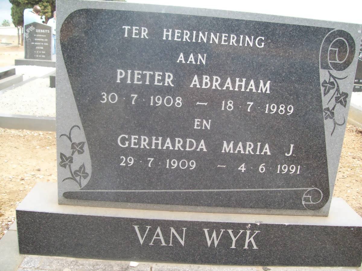WYK Pieter Abraham, van 1908-1989 &amp; Gerharda Maria J. 1909-1991