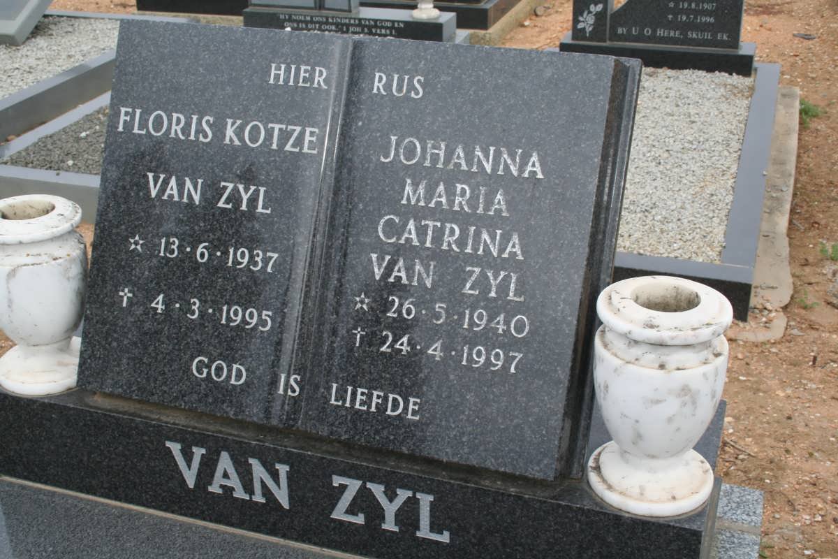 ZYL Floris Kotze, van 1937-1995 &amp; Johanna Maria Catrina 1940-1997