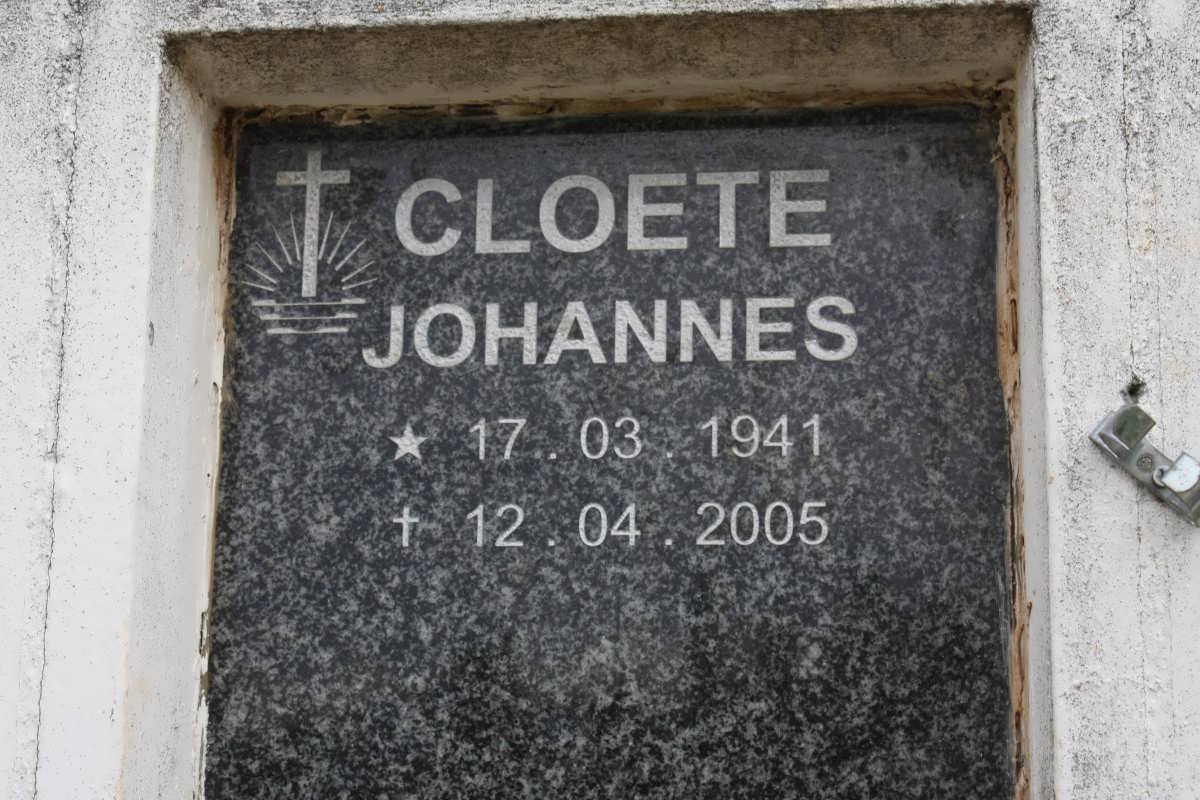 CLOETE Johannes 1941-2005