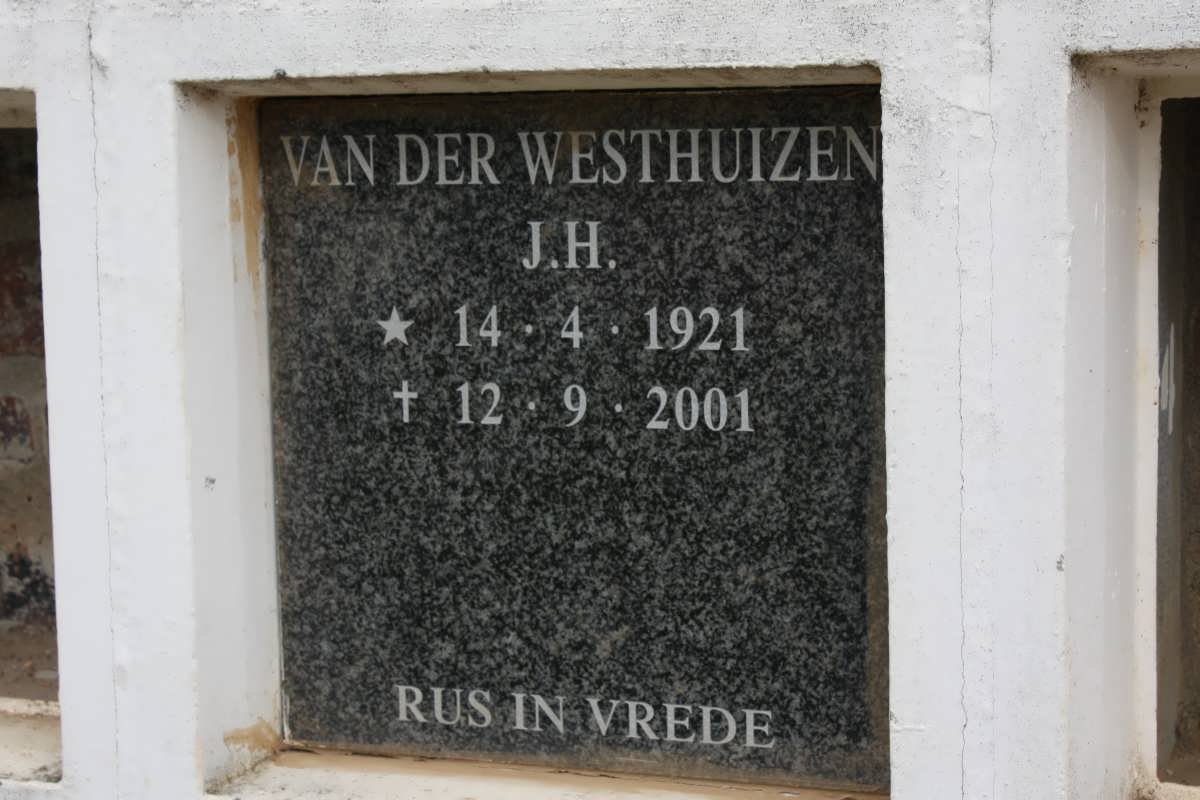 WESTHUIZEN J.H., van der 1921-2001