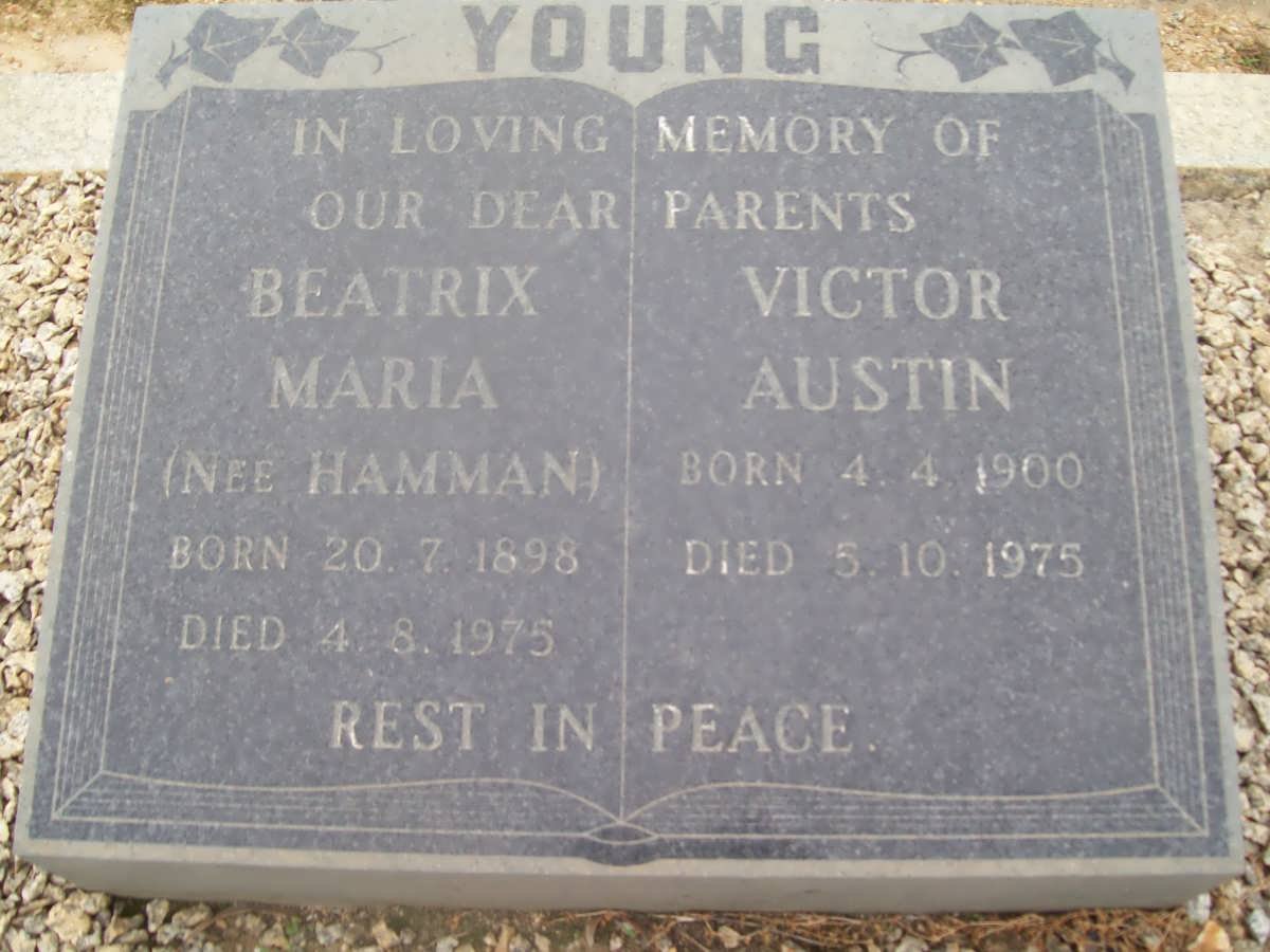 YOUNG Victor Austin 1900-1975 &amp; Beatrix Maria HAMMAN 1898-1975
