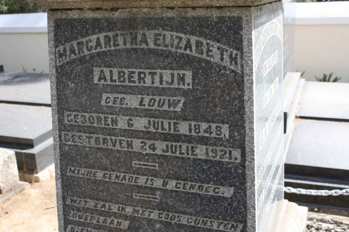 ALBERTIJN Margaretha Elizabeth nee LOUW 1848-1921