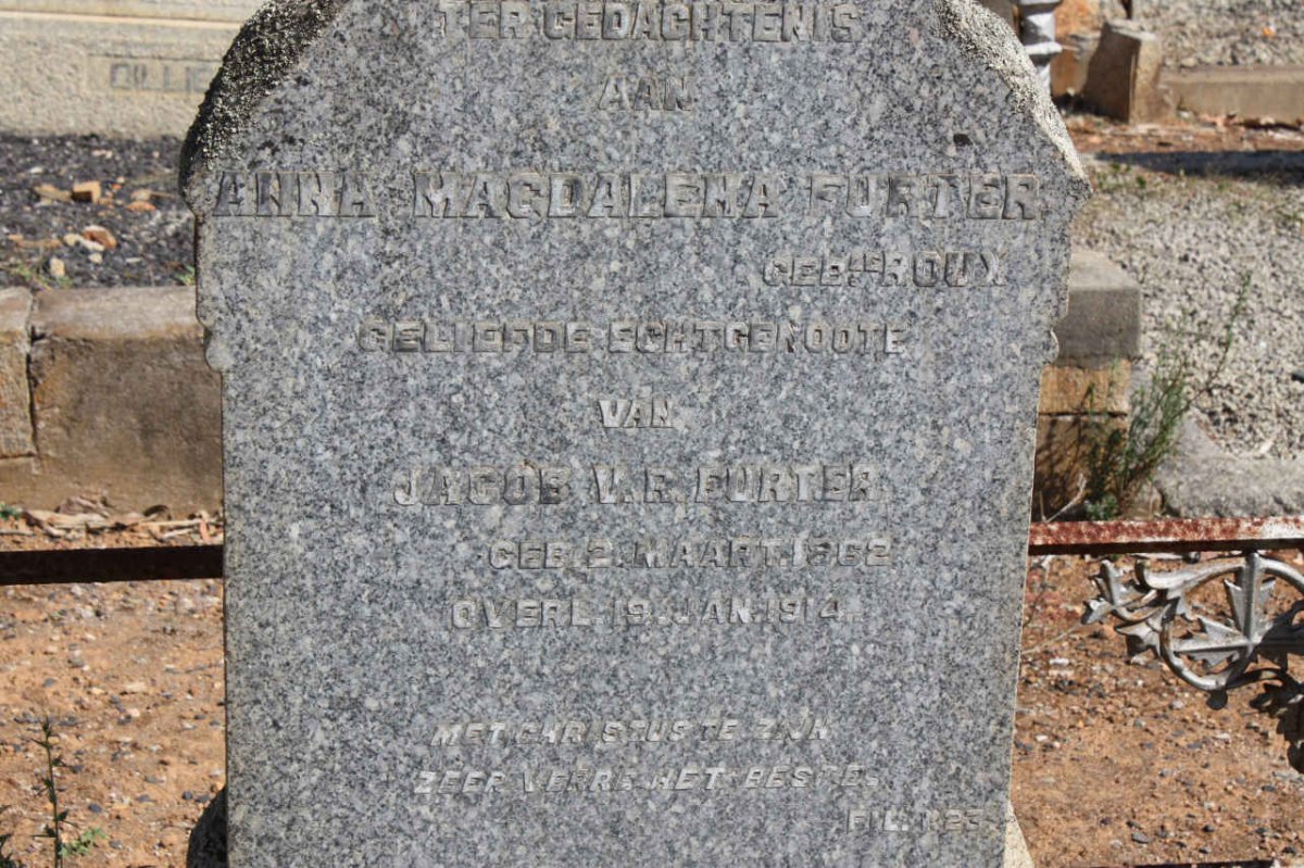 FURTER  Anna Magdalena nee LE ROUX 1862-1914