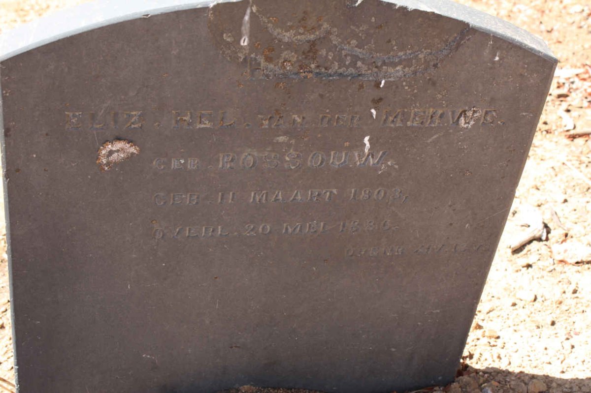 MERWE Elizabeth Helena, van der nee ROSSOUW 1803-1886