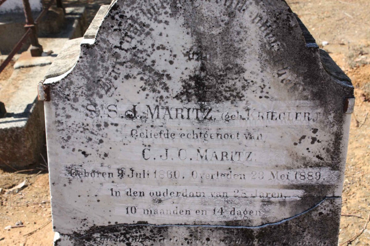 MARITZ S.S.J. nee KRIEGLER 1860-1889