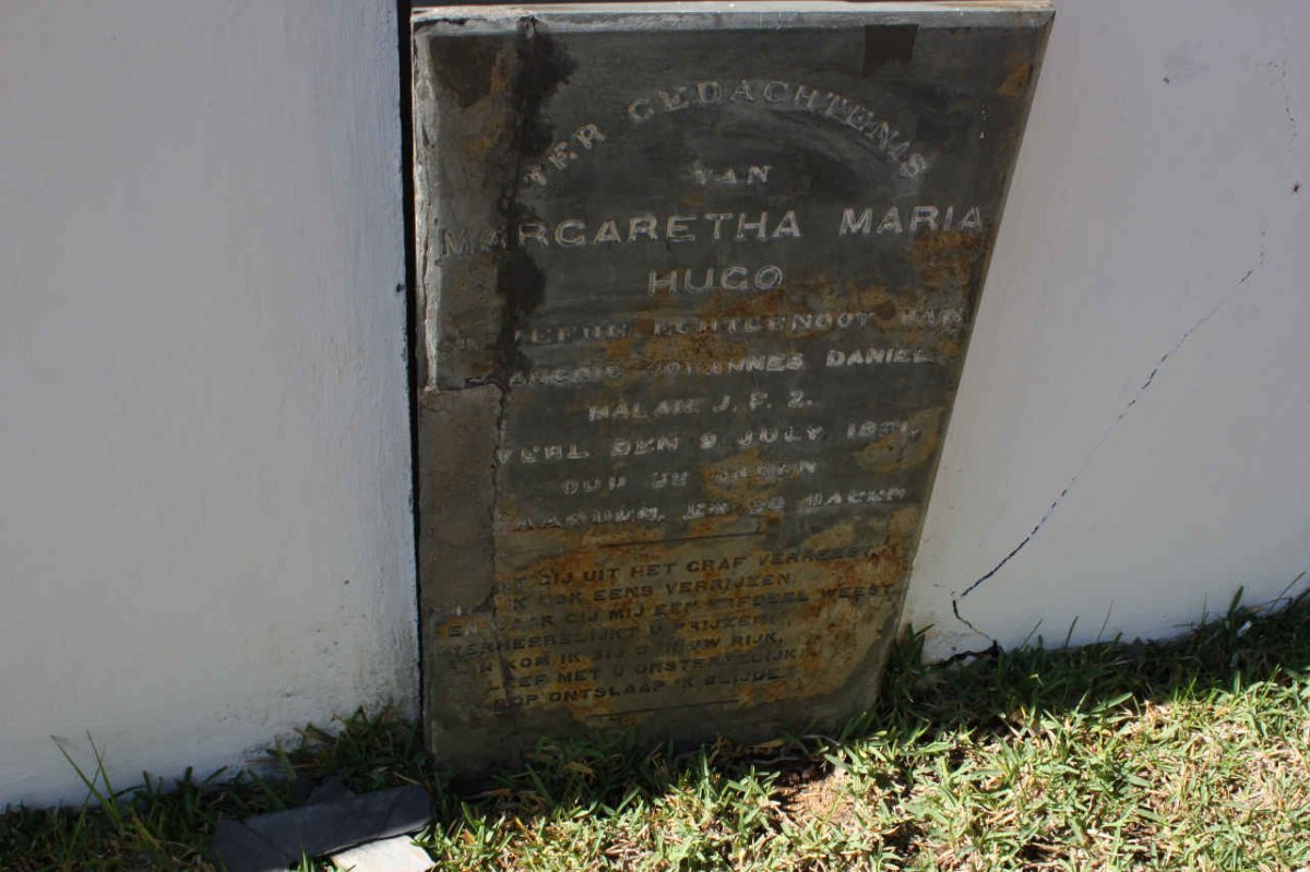 MALAN Margaretha Maria nee HUGO -18?1 :: MALAN Hester Maria nee HUGO