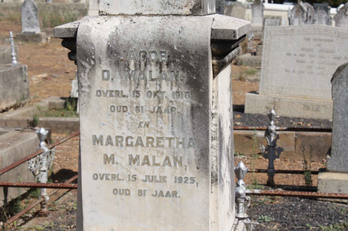 MALAN Jacob D. -1918 &amp; Margaretha M. -1925