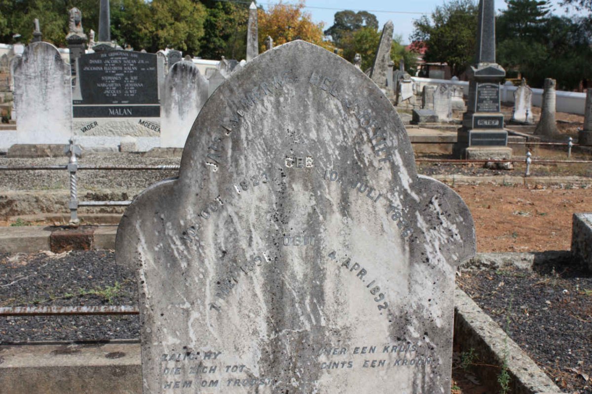 MERWE Jacobus J., v.d. 1823-1891 &amp; Helena J. RETIEF  1826-1892