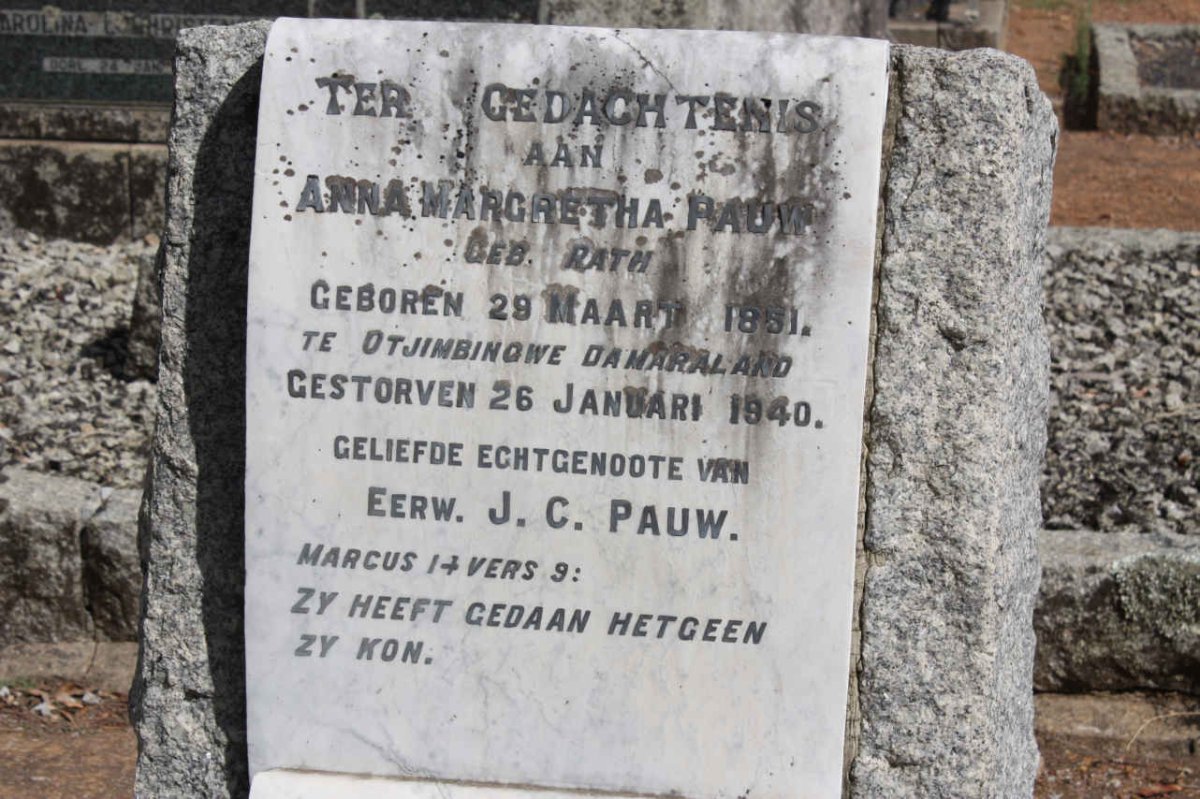 PAUW Anna Margaretha nee RATH 1851-1940