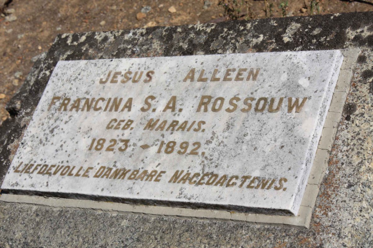 ROSSOUW Francina S.A. nee MARAIS 1823-1892