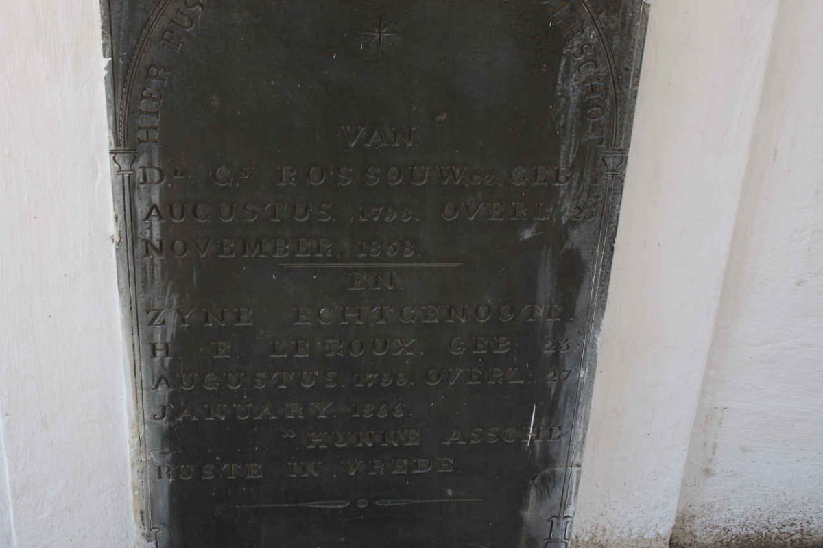 ROSSOUW Daniel Gerhardus 1798-1853 &amp; H.F. LE ROUX 1799-1866