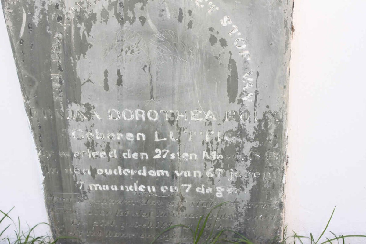 ROUX Ermina Dorothea nee LUTTIG -1848 :: ROUX Wilhelmina Albertina Maria nee KLERCK -1868