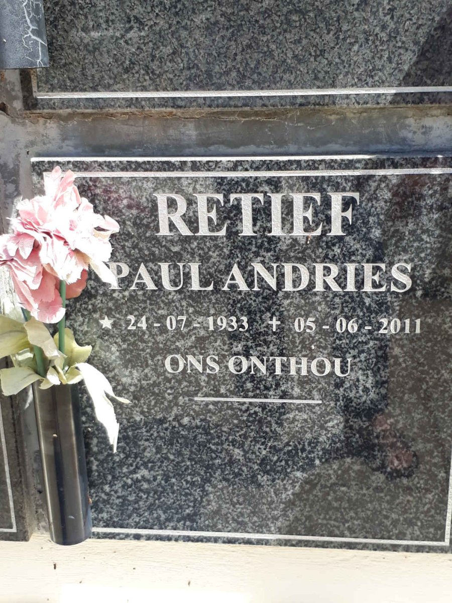 RETIEF Paul Andries 1933-2011