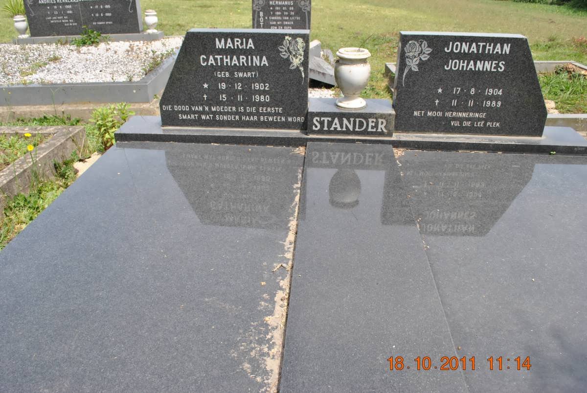 STANDER Jonathan Johannes 1904-1989 &amp; Marai Catharina SWART 1902-1980