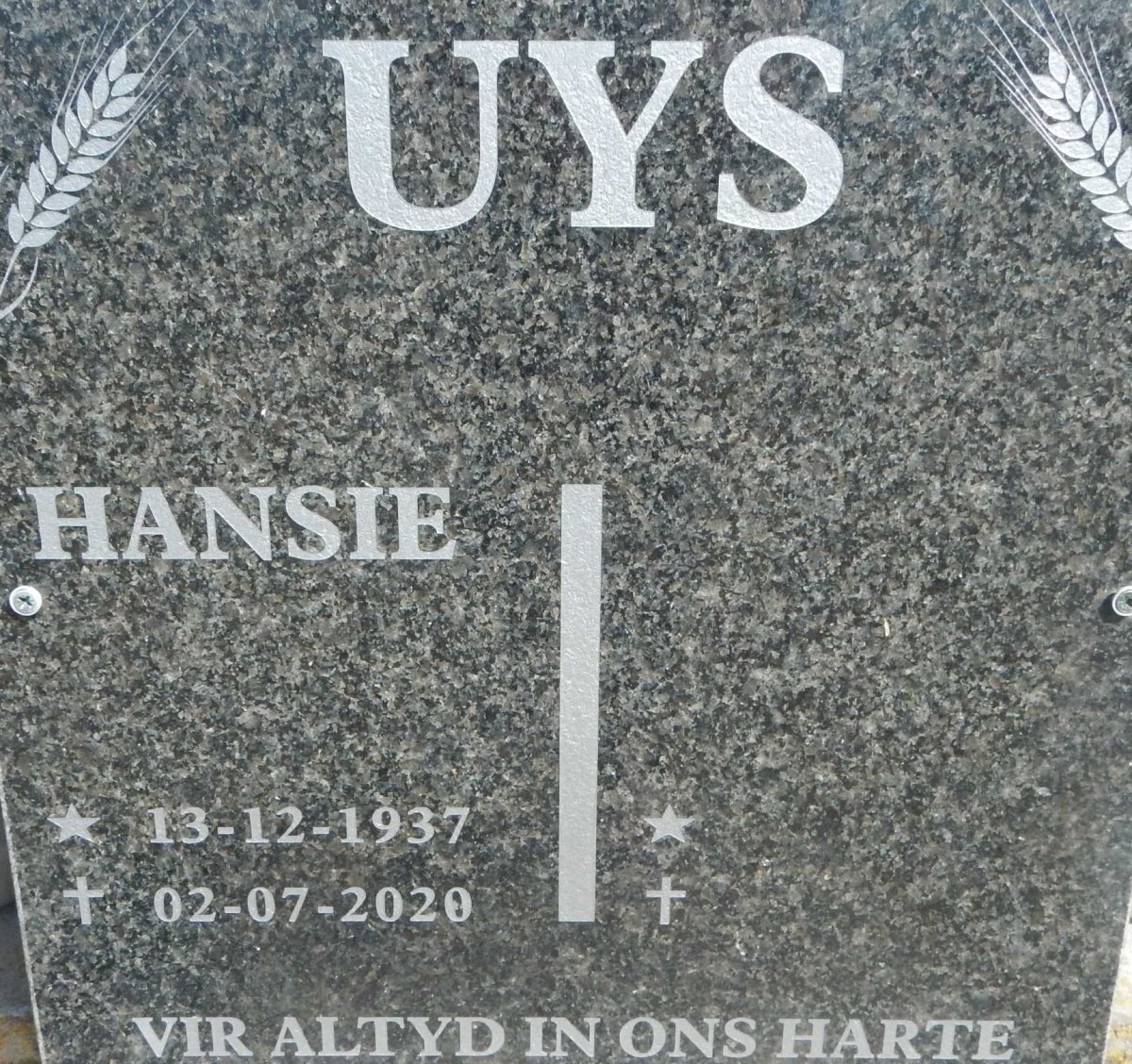 UYS Hansie 1937-2020