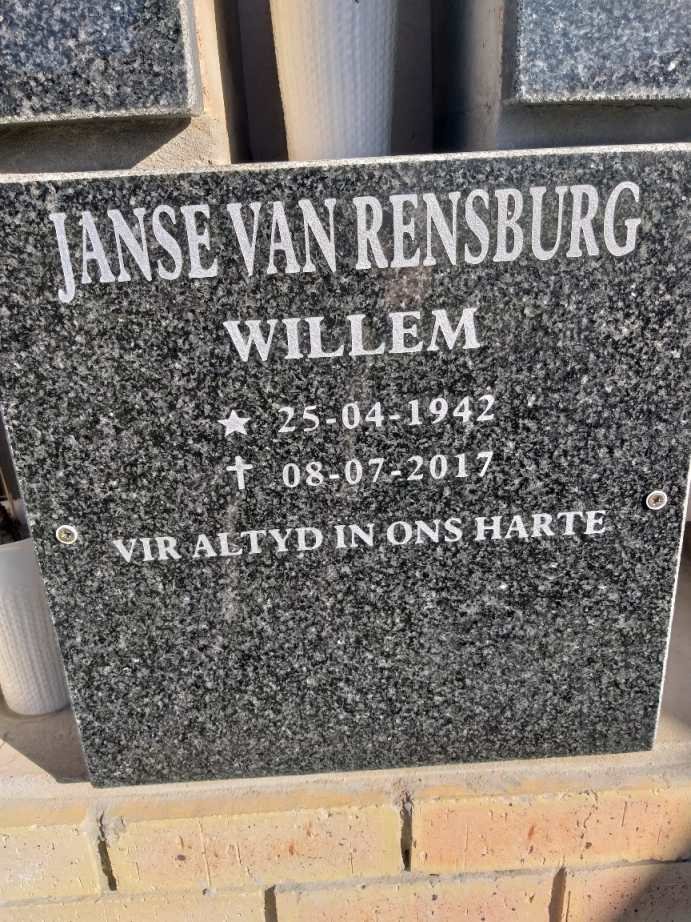 RENSBURG Willem, Janse van 1942-2017