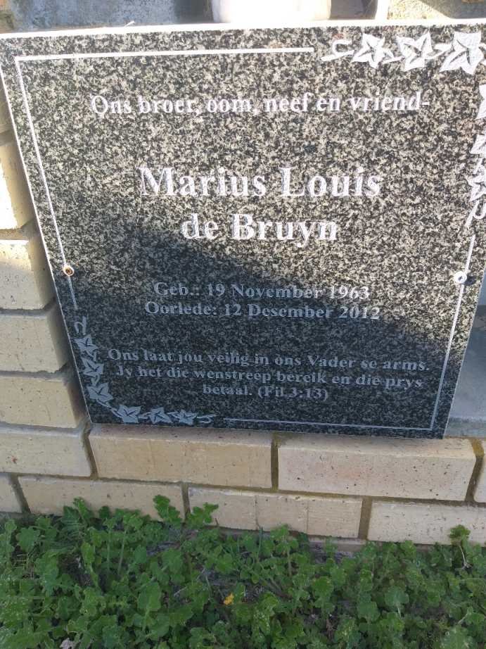 BRUYN Marius Louis, de 1963-2012