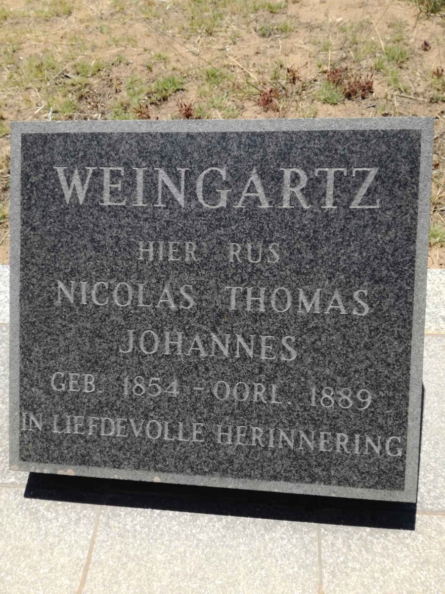 WEINGARTZ Nicolaas Thomas Johannes 1854-1889