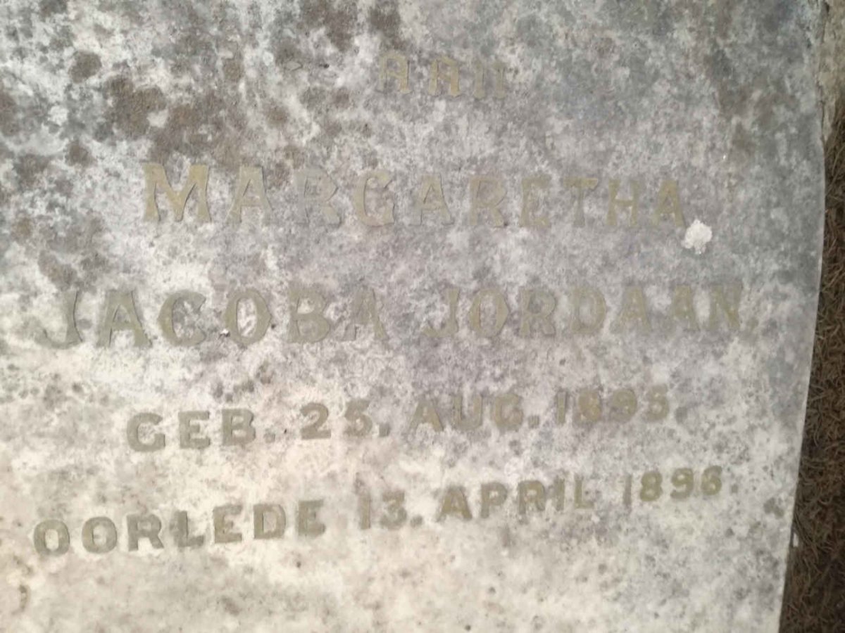 JORDAAN Margaretha Jacoba 1895-1896