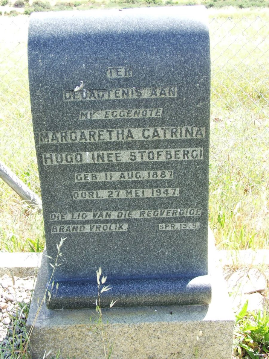 HUGO Margaretha Catrina nee STOFBERG 1887-1947