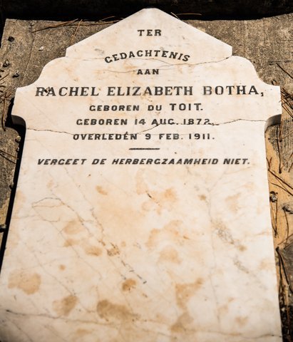 BOTHA Rachel Elizabeth nee DU TOIT 1872-1911