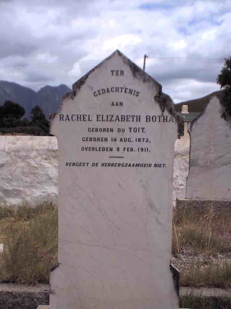 BOTHA Rachel Elizabeth nee DU TOIT 1872-1911
