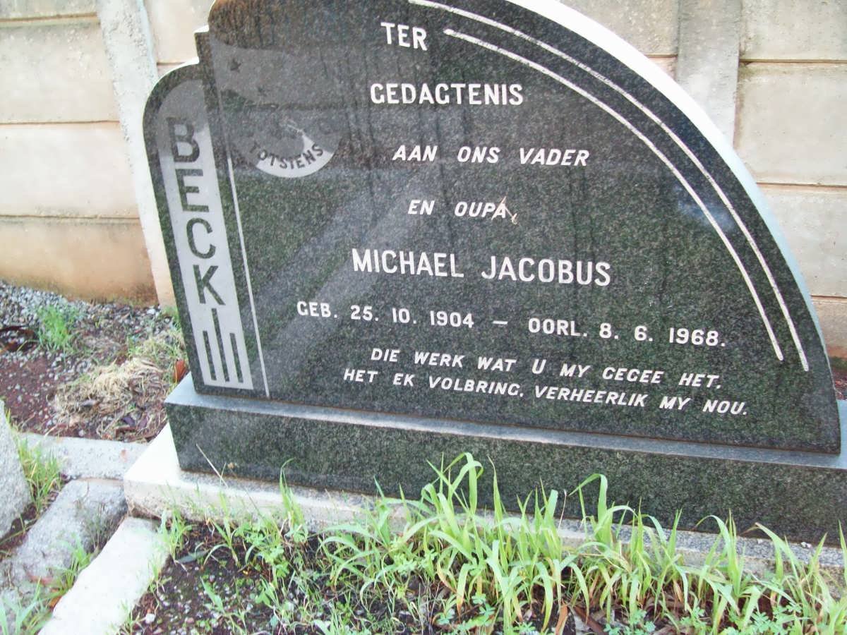 BECK Michael Jacobus 1904-1968