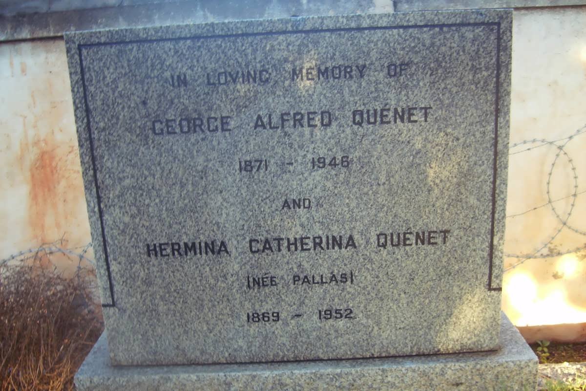 QUENET George Alfred 1871-1946 &amp; Hermina Catherina PALLAS 1869-1952
