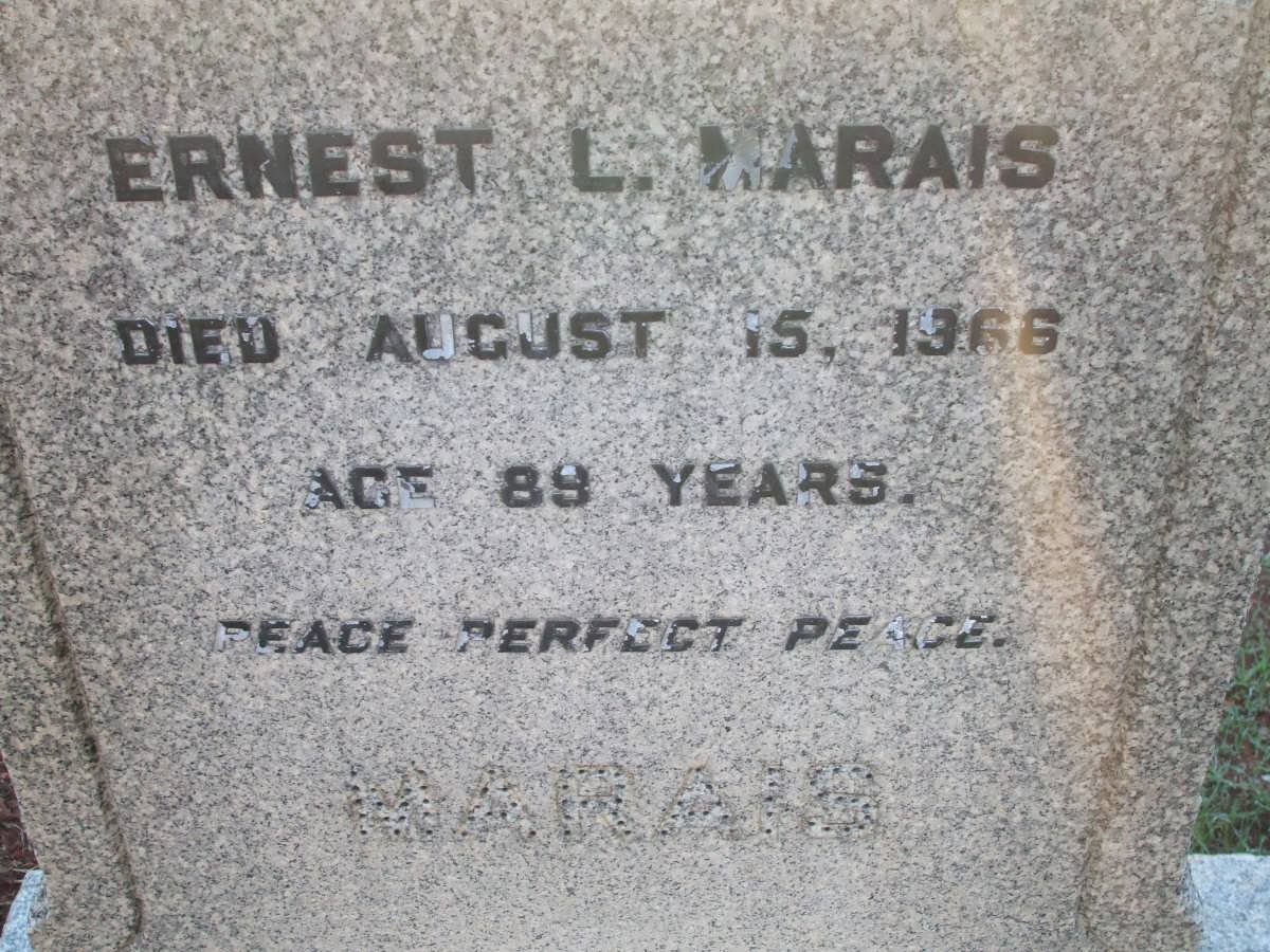 MARAIS Ernest L. -1966