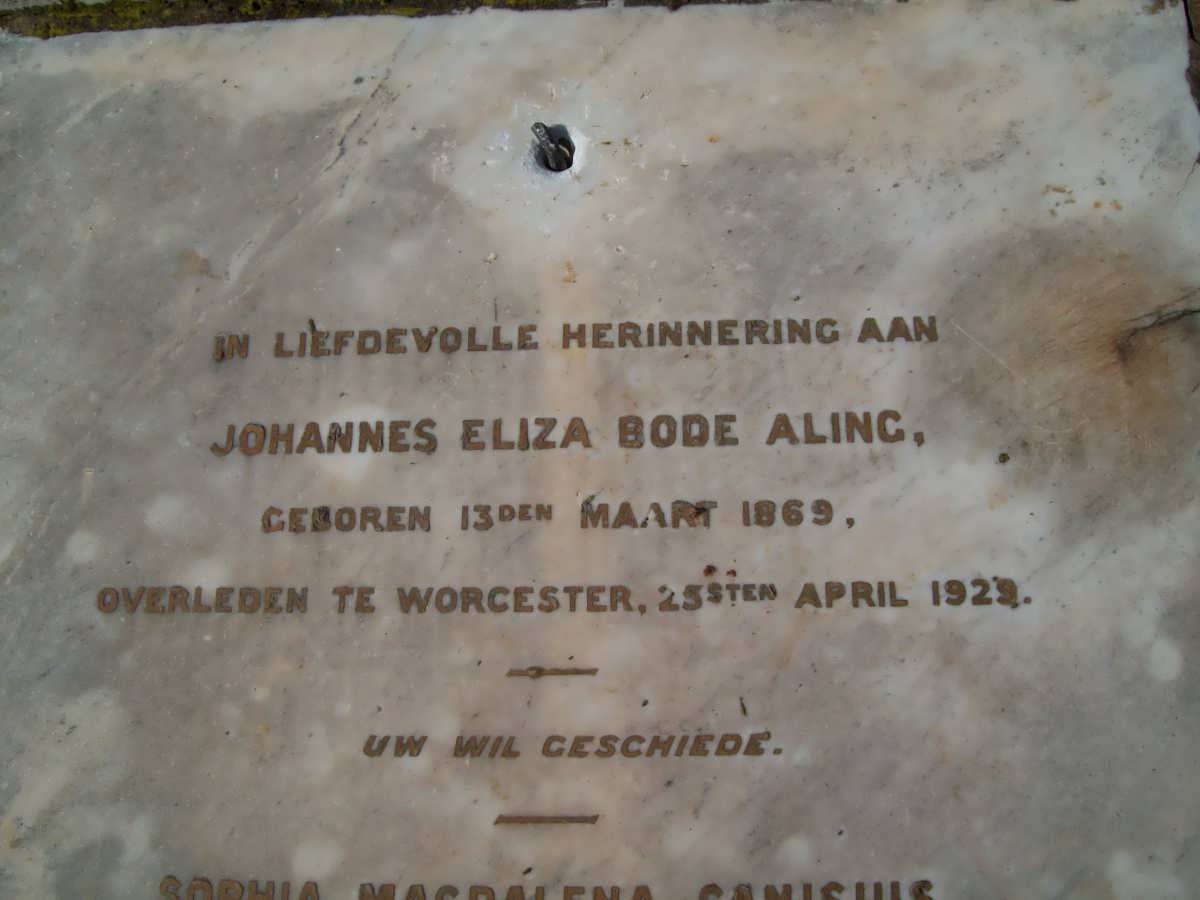 ALING Johannes Eliza Bode 1869-1926
