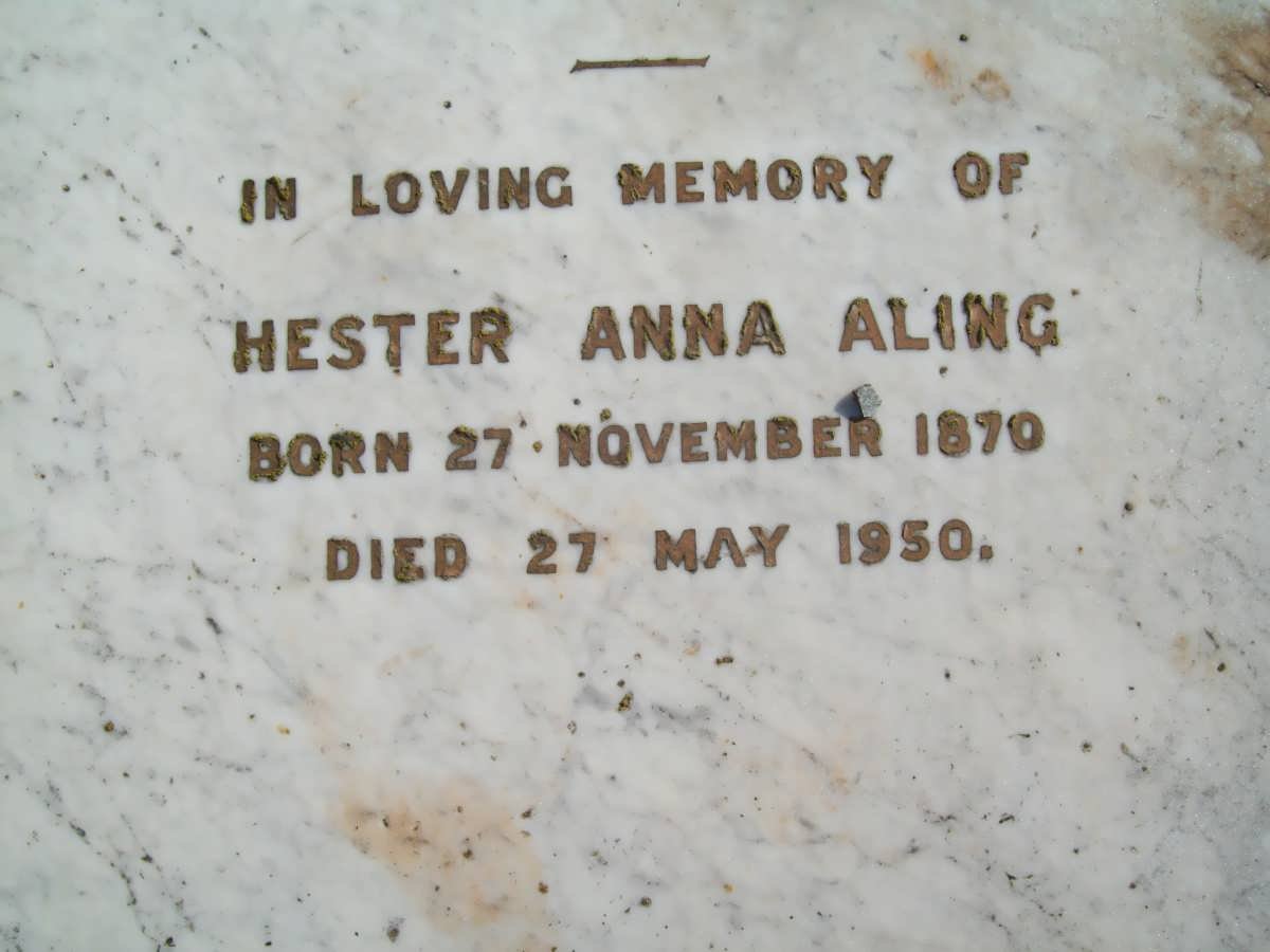 ALING Hester Anna 1870-1950