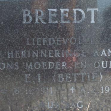 BREEDT E.I. 1911-1994